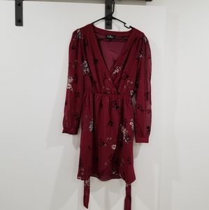 Lulu's Burgundy Long Sleeve Dress